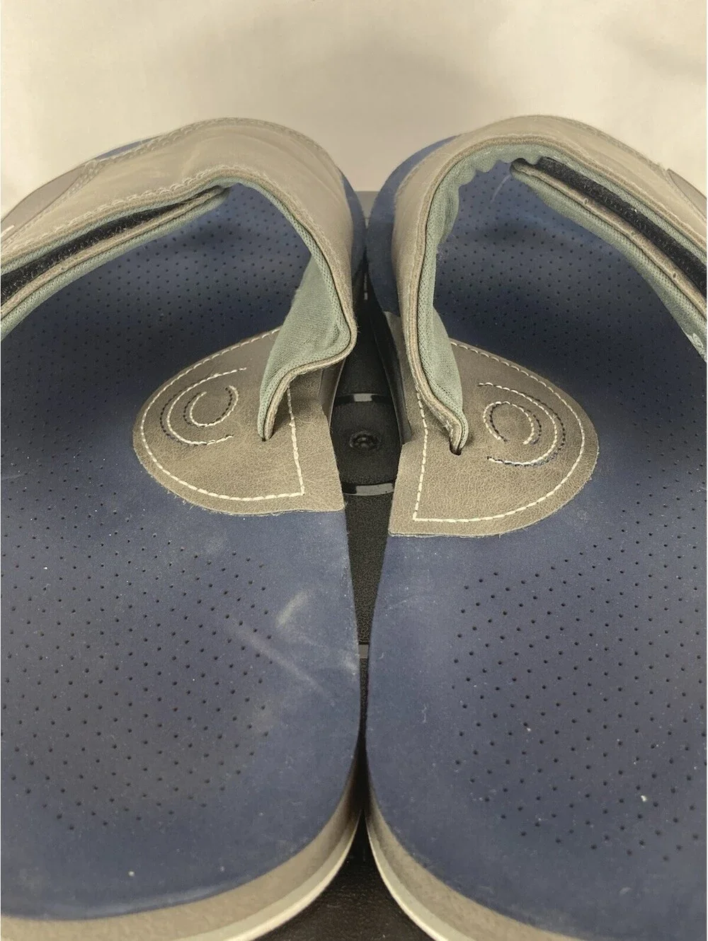 Men’s Size 9 Cobian Slide Sandals Blue Grey Adjustable Comfort Foam Slip On